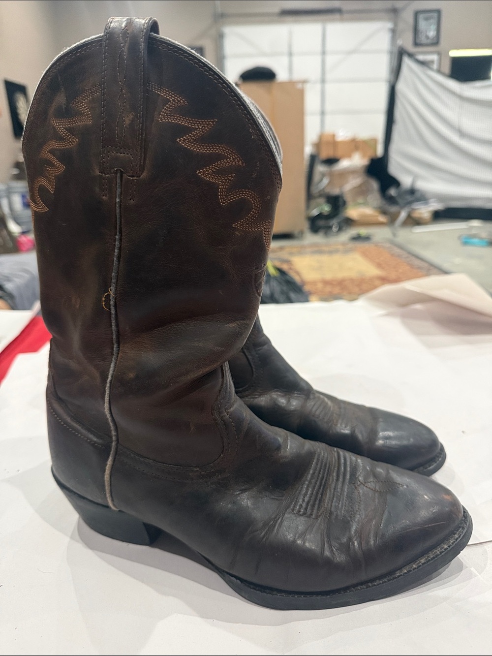 Men's Brown Leather Western Cowboy Boots